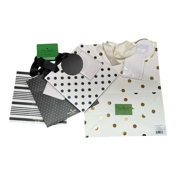 kate spade Other - Kate Spade New York Gift Bag Bundle Polka Dot & Stripe Sets w/ Tissue & Tags NWT